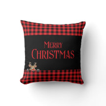 Red Black Buffalo Check met Peeping Reindeer