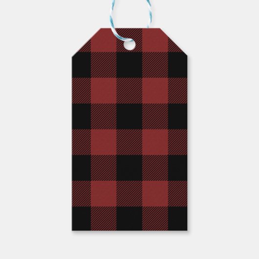 Red Black Buffalo Check Pset Cadeaulabel (Voorkant)