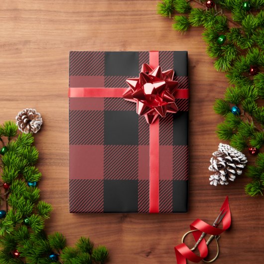 Red Black Buffalo Check Pset Cadeaupapier (Feestdagen Geschenken)