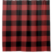 Red Black Buffalo Check Pset Douchegordijn (Voorkant)