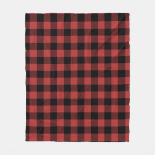 Red Black Buffalo Check Pset Fleece Deken