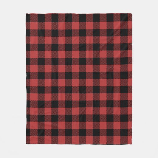 Red Black Buffalo Check Pset Fleece Deken (Voorkant)