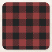 Red Black Buffalo Check Pset Kartonnen Onderzetters (Voorkant)