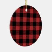 Red Black Buffalo Check Pset Keramisch Ornament (Rechts)