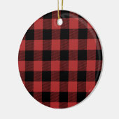 Red Black Buffalo Check Pset Keramisch Ornament (Links)