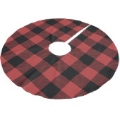 Red Black Buffalo Check Pset Kerstboom Rok (Gekanteld)