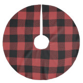 Red Black Buffalo Check Pset Kerstboom Rok (Voorkant)