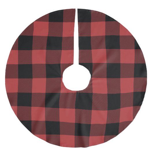 Red Black Buffalo Check Pset Kerstboom Rok (Voorkant)