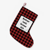 Red Black Buffalo Check Pset Kleine Kerstsok (Voorkant (Hangend))