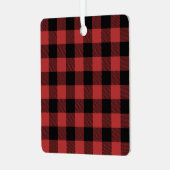 Red Black Buffalo Check Pset Metalen Ornament (Voorkant links)