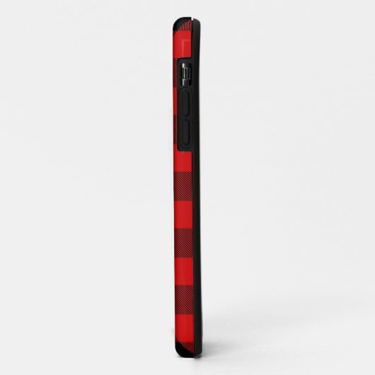 Red Black Buffalo Check Pset Name Monogram NL Case-Mate iPhone Case (Achterkant/links)