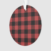 Red Black Buffalo Check Pset Ornament (voorkant)