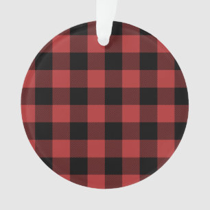 Red Black Buffalo Check Pset Ornament