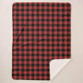 Red Black Buffalo Check Pset Sherpa Deken (Voorkant)