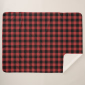 Red Black Buffalo Check Pset Sherpa Deken (Voorkant (horizontaal))