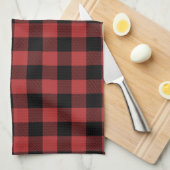 Red Black Buffalo Check Pset Theedoek (Quarter Fold)