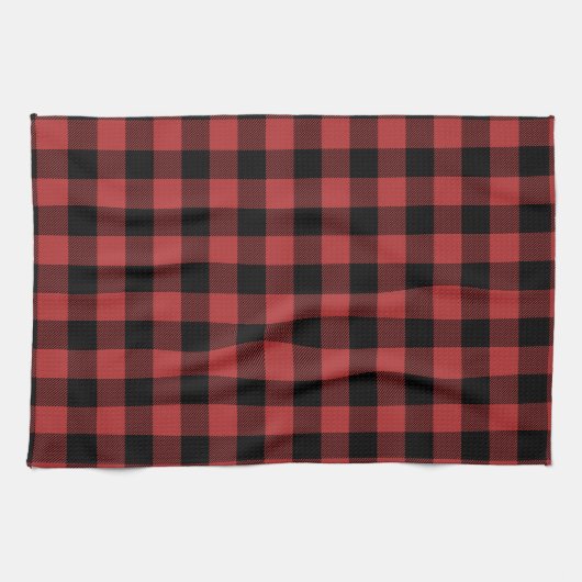 Red Black Buffalo Check Pset Theedoek (Horizontaal)