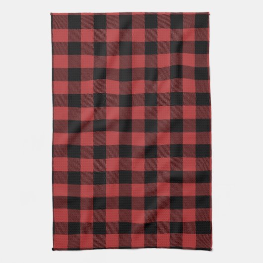 Red Black Buffalo Check Pset Theedoek (Verticaal)
