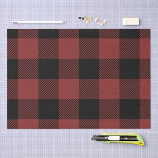 Red Black Buffalo Check Pset Tissuepapier (Craft)