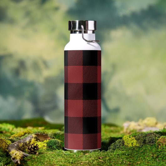 Red Black Buffalo Check Pset Waterfles (Buiten)