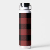 Red Black Buffalo Check Pset Waterfles (Achterkant)