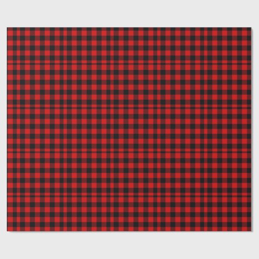 Red Black Buffalo Checked Flanel-look Land Cadeaupapier (Vlak)