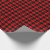 Red Black Buffalo Checked Flanel-look Land Cadeaupapier (Hoek)