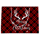 Red Black Buffalo Deer Antlers Kerstmis Groot Cadeauzakje (Voorkant)