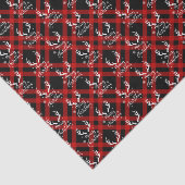 Red Black Buffalo Deer Antlers Kerstmis Tissuepapier (Detail)