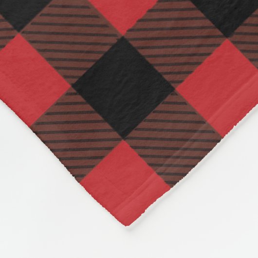 Red Black Buffalo Deer Silhouette Fleece Deken (Hoek)