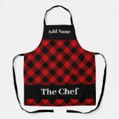 Red Black Buffalo Gingham Check het Chef Schort (Voorkant)