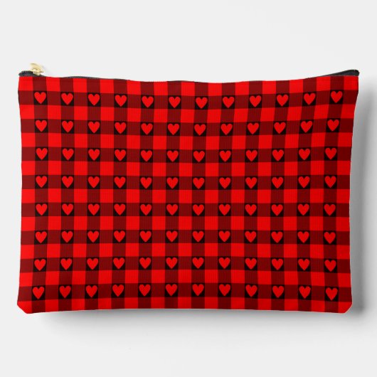 Red Black Buffalo Heart Plaid Etui (Voorkant)