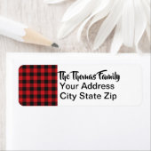 Red Black Buffalo met kerstfeestdag Etiket (Insitu)