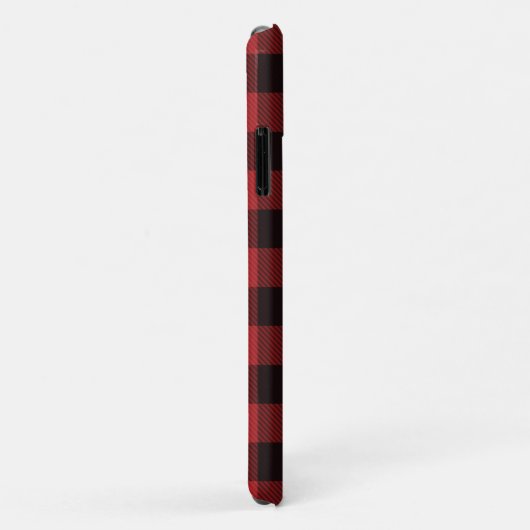 Red Black Buffalo met kerstfeestdag monogram Case-Mate iPhone Case (Achterkant/rechts)