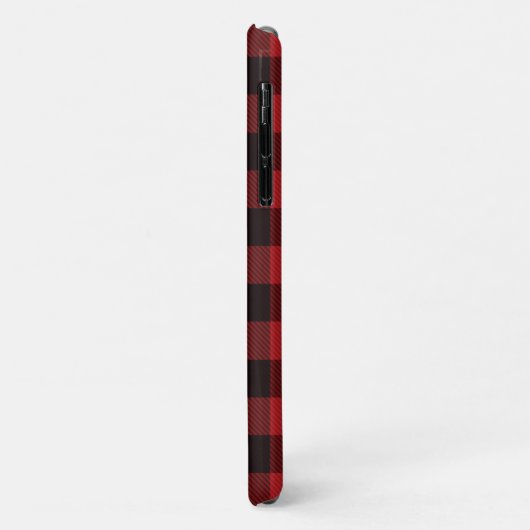 Red Black Buffalo met kerstfeestdag monogram Case-Mate iPhone Case (Achterkant/links)