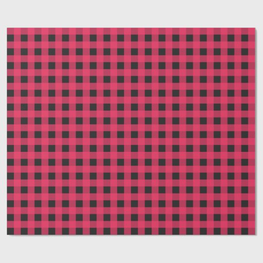 Red Black Buffalo Plaid Check Tartan Patterned Cadeaupapier (Vlak)