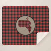 Red Black Buffalo Plaid Cowboy Boot Sherpa Deken (Voorkant (horizontaal))
