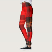 Red Black Buffalo Plaid Flannel Tartan Leggings (Links)