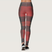 Red Black Buffalo Plaid Flannel Tartan Leggings (Achterkant)