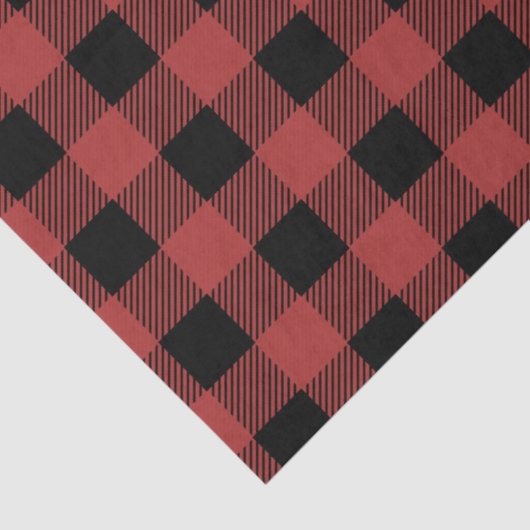 Red Black Buffalo Plaid  Gingham Lumberjack Tissuepapier (Detail)