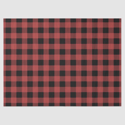 Red Black Buffalo Plaid  Gingham Lumberjack Tissuepapier (Voorkant)