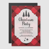 Red Black Buffalo Plaid Kerstfeest magneet (Voorkant / Achterkant)
