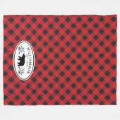 Red Black Buffalo Plaid Lumberjack Beer Monogram Fleece Deken (Voorkant (Horizontaal))