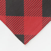 Red Black Buffalo Plaid Lumberjack Beer Monogram Fleece Deken (Hoek)