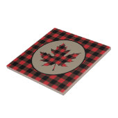 Red Black Buffalo Plaid Maple Leaf Tegel Tegeltje (Zijkant)