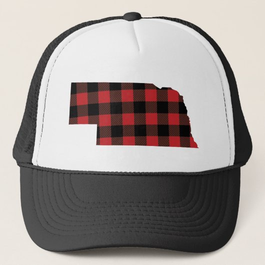 Red Black Buffalo Plaid Nebraska Trucker Pet (Voorkant)