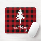 Red Black Buffalo Plaid Pine Tree Holiday Muismat (Met muis)