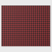 Red Black Buffalo Plaid Rustieke Check Traditionee Cadeaupapier (Vlak)