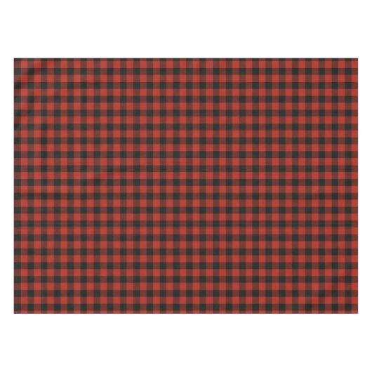 Red Black Buffalo Plaid Rustieke feestelijke boerd Tafelkleed (Voorkant (Horizontaal))