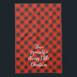 Red Black Buffalo Plaid Vrolijk Kerstfeest Theedoek<br><div class="desc">Deze stijlvolle kerstkeukenhanddoek is versierd met een rood en zwart Buffalo Plaid-patroon en de woorden "Have yourself a Merry Little Christmas",  in een  lettertype. Een leuke decoratie voor de kerstvakantie,  en maakt een geweldig cadeau. Ontworpen voor u door Blackberry Boulevard.</div>